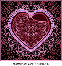 Creative Valentines Day Background With Heart. Romantic Pattern. Vector illustration. For template, love card, banner.