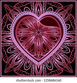 Creative Valentines Day Background With Heart. Romantic Pattern. Vector illustration. For template, love card, banner.