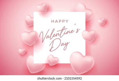 Creative valentine's day background. Romantic composition with hearts. Vector illustration. Wallpaper, flyers, invitation, posters, brochure, banners, ads, coupons, promotional material.