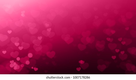 Creative Valentines Day Backgruond Blurred Hearts Bokeh Beautiful Elegant Vector Illustration
