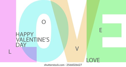 Creative Valentine's Day Card. Text "LOVE". Vector illustration.