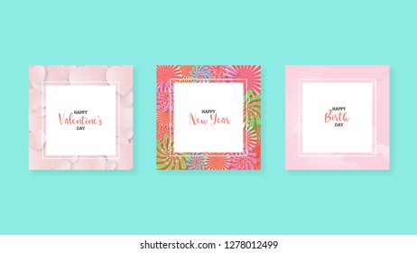 Creative valentine's day card vector illustration. greeting card. Banner template elegant background. Gift card. Posters. Brochure advertising. Selling. Sale flyer layout. New year and birth day.