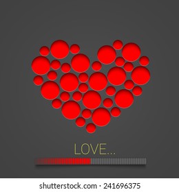 Creative Valentine's day concept design with loading bar and heart. Eps10 vector illustration.
