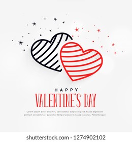 creative valentines day hearts with stars background