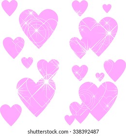 Creative Valentine's Day texture in the form of square tiles