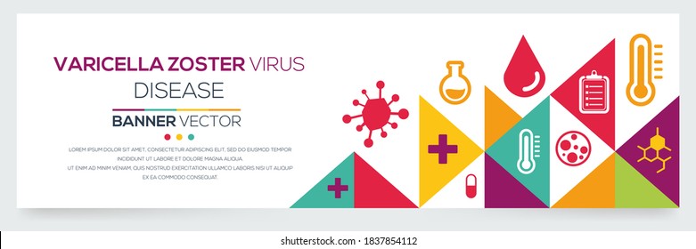 Creative (Varicella Zoster Virus) disease Banner Word with Icons ,Vector illustration.	