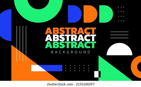 Creative various abstract shapes with bright colors and black background vector design