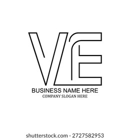 Design de logotipo criativo VE, marca minimalista moderna, ícone ve exclusivo, identidade VE profissional, identidade visual versátil limpa