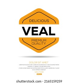 Creative (Veal) logo, Veal sticker, vector illustration.