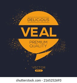 Logotipo creativo (velo), pegatina de ternera, ilustración vectorial.
