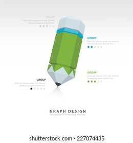 Creative vector 4 color pencil for infographic template