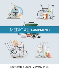 A creative vector about medical equiptment  Using verious colour,shapes,and creative idea,best for the medical.