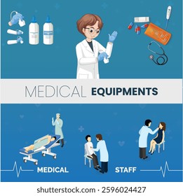 A creative vector about medical equiptment  Using verious colour,shapes,and creative idea,best for the medical.