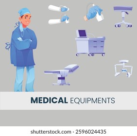 A creative vector about medical equiptment  Using verious colour,shapes,and creative idea,best for the medical.