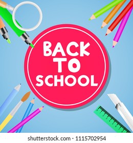 creative vector abstract for Back to School with creative design illustration in a background.