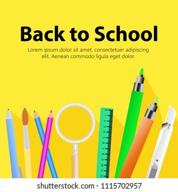 creative vector abstract for Back to School with creative design illustration in a background.