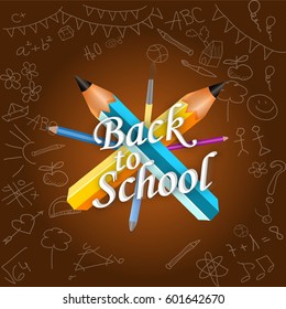 creative vector abstract for Back to School with creative design illustration in a background.