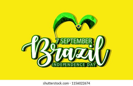 Creative vector abstract for Brazil's independence day on september 7 with the colors and symbol of the country's flag