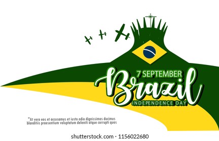 Creative vector abstract for Brazil's independence day on september 7 with the colors and symbol of the country's flag