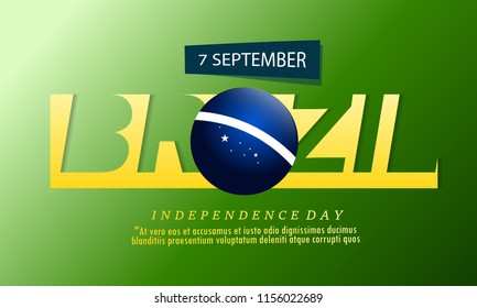 Creative vector abstract for Brazil's independence day on september 7 with the colors and symbol of the country's flag