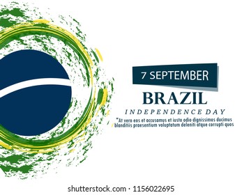 Creative vector abstract for Brazil's independence day on september 7 with the colors and symbol of the country's flag
