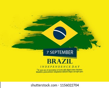 Creative vector abstract for Brazil's independence day on september 7 with the colors and symbol of the country's flag