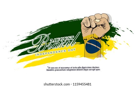 Creative vector abstract for Brazil's independence day on september 7 with the colors and symbol of the country's flag