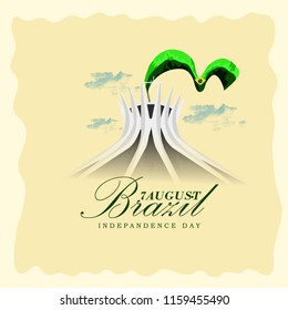 Creative vector abstract for Brazil's independence day on september 7 with the colors and symbol of the country's flag