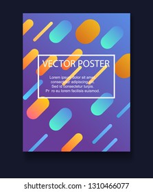 Creative vector abstract colorful poster for your design projects. Geometric figures.