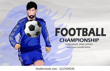 Creative vector abstract Football Championship header or banner design  football with beautiful background.