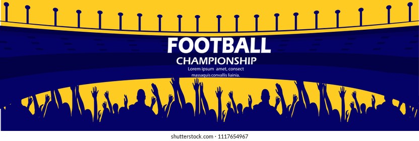 Creative vector abstract Football Championship header or banner design with football Leaguedesign with football players 
