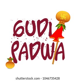 creative vector abstract for Gudi Padwa with nice and creative design illustration in a creative background.