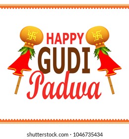 creative vector abstract for Gudi Padwa with nice and creative design illustration in a creative background.