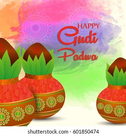 creative vector abstract for Gudi Padwa with nice and creative design illustration in a creative background.