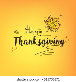 creative vector abstract for Happy Thanksgiving Day with nice and creative design illustration  of pumpkin and Autumn leave in a colorful background