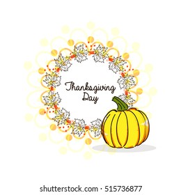 creative vector abstract for Happy Thanksgiving Day with nice and creative design illustration  of pumpkin and Autumn leave in a colorful background