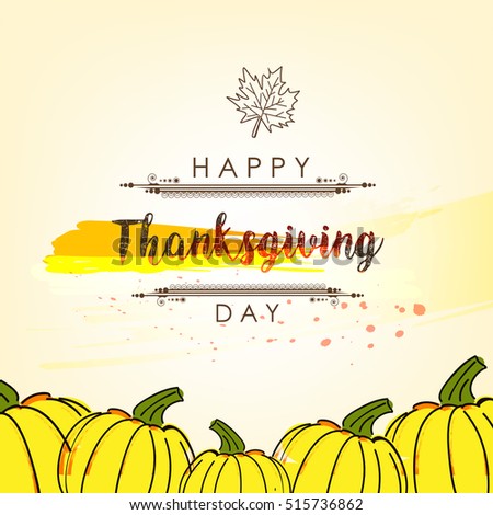 creative vector abstract for Happy Thanksgiving Day with nice and creative design illustration  of pumpkin and Autumn leave in a colorful background 