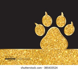 Creative vector animal footprint. Art illustration template background. For presentation, layout, brochure, logo, page, print, banner, poster, booklet, business infographic, wallpaper, sign, flyer.