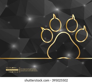 Creative vector animal footprint. Art illustration template background. For presentation, layout, brochure, logo, page, print, banner, poster, booklet, business infographic, wallpaper, sign, flyer.