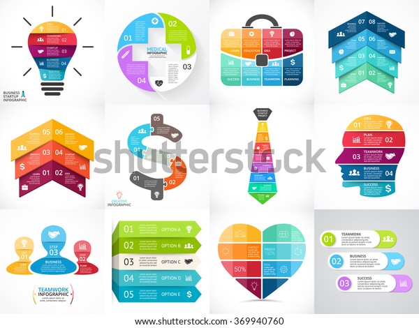 Kreative Vektorpfeile Infografiken Diagramme Grafiken Diagramme Stock Vektorgrafik Lizenzfrei 369940760