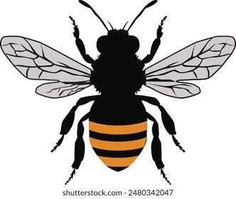 Creative a vector art Design of silhouette big BEE