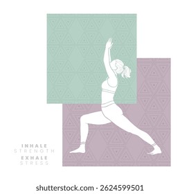 Creative Vector Art of a Woman doing Yoga with Indian Bandhani Pattern Background