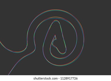 Creative vector atheism sign. One line style illustration