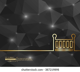 Creative vector baby cot. Art illustration template background. For presentation, layout, brochure, logo, page, print, banner, poster, cover, booklet, business infographic, wallpaper, sign, flyer.