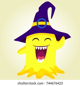 Creative vector background with multicolored slug, like a jelly, halloween. Funny yellow monster wallpaper for textile and fabric. Fashion monster style. Colorful bright picture
