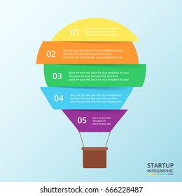 Creative vector balloon for diagram, graph, presentation and chart. Business concept with 5 options, parts, steps or processes.