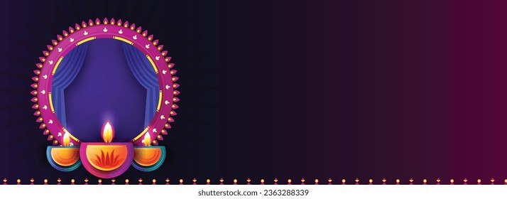 Diseño creativo de banner vectorial para la venta diwali dhamaka con colorido fondo indio.