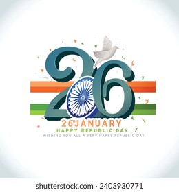 Creative vector Banner Design Illustration Of Republic Day India (26 January).