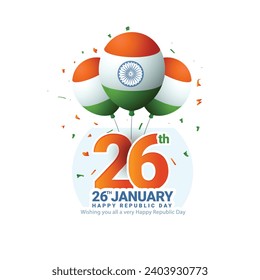 Creativo vector Banner Design Illustration Of Republic Day India (26 de enero).