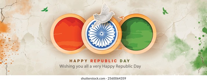 Creative vector Banner Design Illustration Of Republic Day India (26 January).